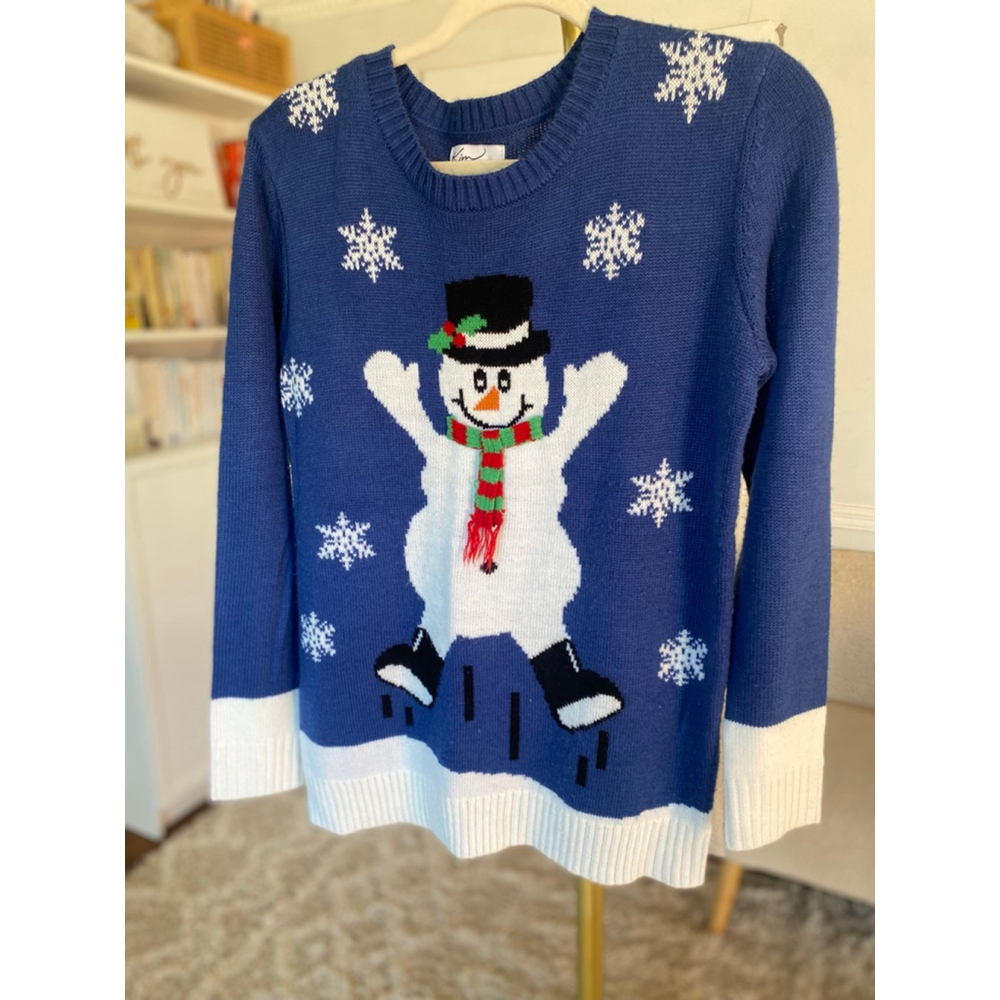 Kim Rogers Snowman Christmas Sweater Cozy Winter Holiday Knit Pullover S Festive - Picture 2 of 5